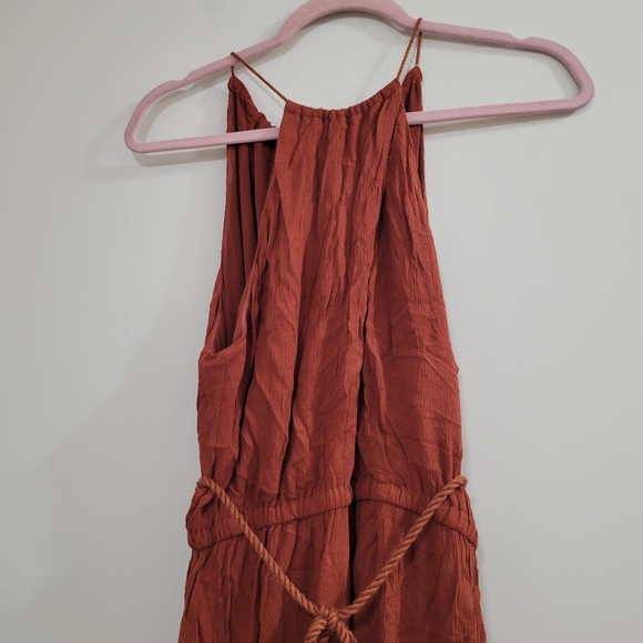 Anthro Elevenses burnt orange microplisse jumpsuit S - Picture 4 of 8